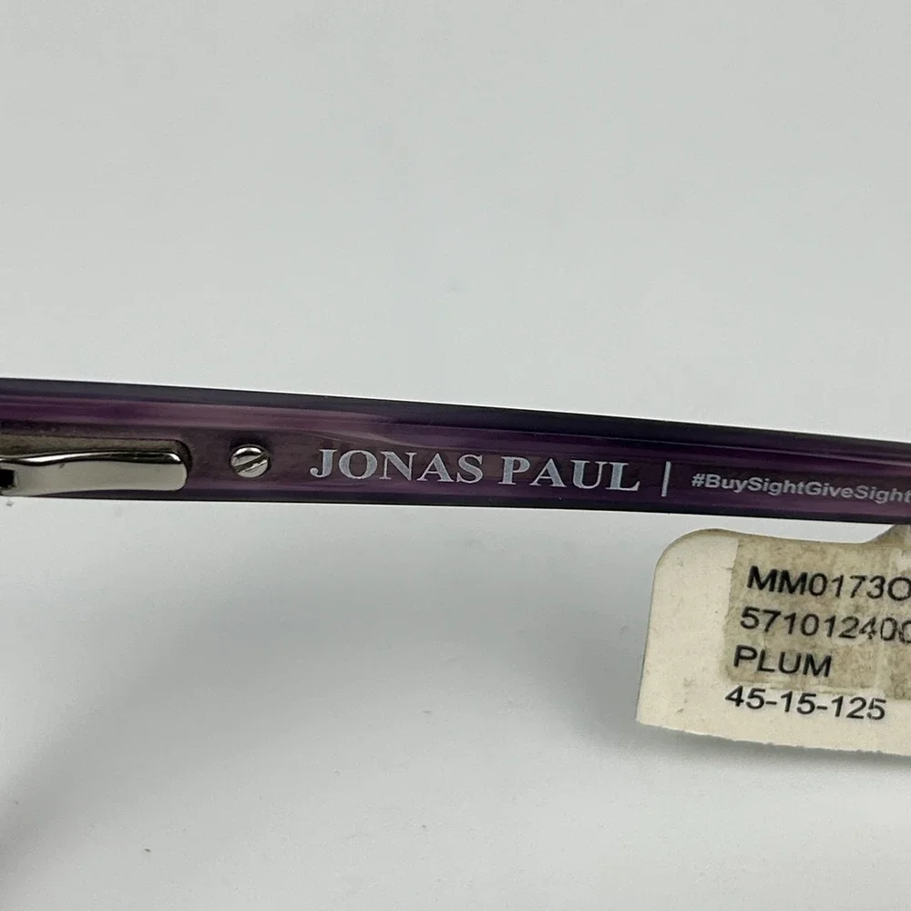 Jonas Paul MM0173OSPL Girls Kids Eyeglasses Frame Plum Full Rim 45-15-125 mm